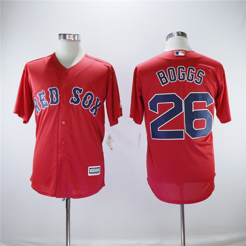 Men Boston Red Sox 26 Boggs Red Game MLB Jerseys